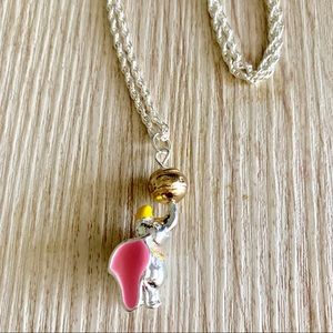 Disney Parks Dumbo 14k Gold & Silver Necklace